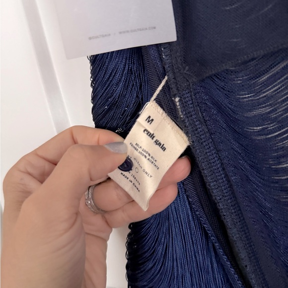 Cult Gaia Renata Fringe Gown Ink Navy Blue NEW with tags - Picture 10 of 13